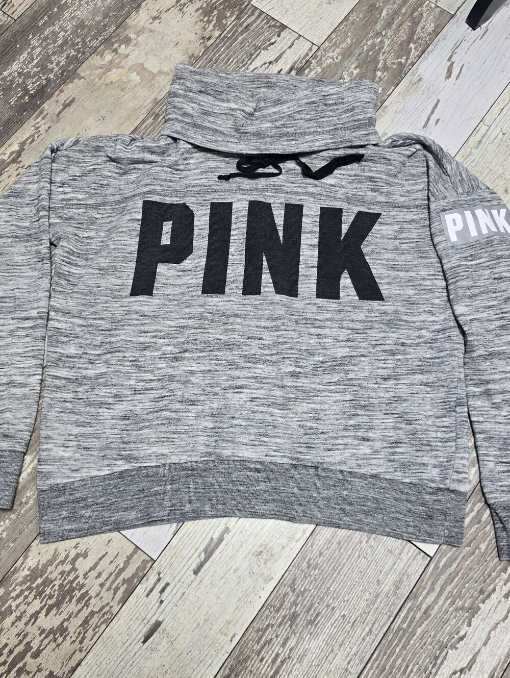 Victoria's Secret PINK Pullover Sweatshirt Cowl Neck Gray Women's Size Small